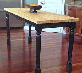 a butcher block island from a broken patio table, home decor, kitchen design, kitchen island, repurposing upcycling, The finished product