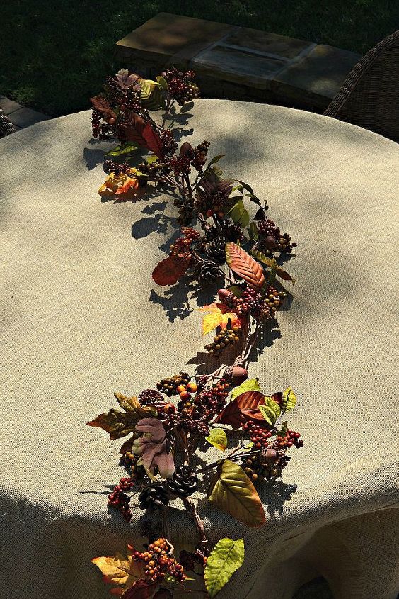 enhancing fall garland, crafts, outdoor living, seasonal holiday decor, Before a 6 foot artificial garland