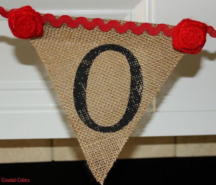 valentine s day mantel simple craft projects, fireplaces mantels, seasonal holiday d cor, valentines day ideas, A burlap banner Love