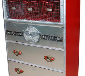 chrome amp red industrial chest of drawers, painted furniture, Chrome Red Industrial Chest of Drawers by GadgetSponge com