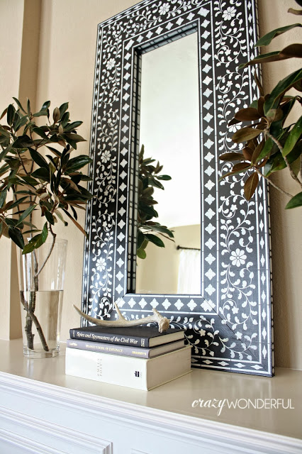 bone inlay inspired projects, home decor, painting, Cutting Edge Stencils shares easy and inexpensive ideas for creating a faux bone inlay pattern in home decor
