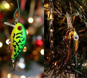the man tree, christmas decorations, seasonal holiday decor, Fishing Lure Ornaments
