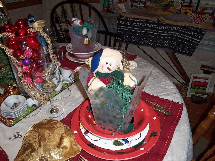 last days of christmas dinning room, seasonal holiday d cor, Snow person at each setting