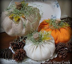 super easy burlap pumpkins, crafts, seasonal holiday decor