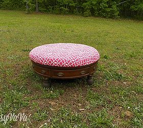 traditional table turned ottoman, painted furniture, repurposing upcycling