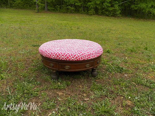 traditional table turned ottoman, painted furniture, repurposing upcycling