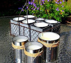 diy garden twine dispenser, crafts, gardening, wreaths, Twine can be used to decorate crafts like these citronella CANdles