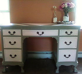 vintage vanity redo, painted furniture, Front detail