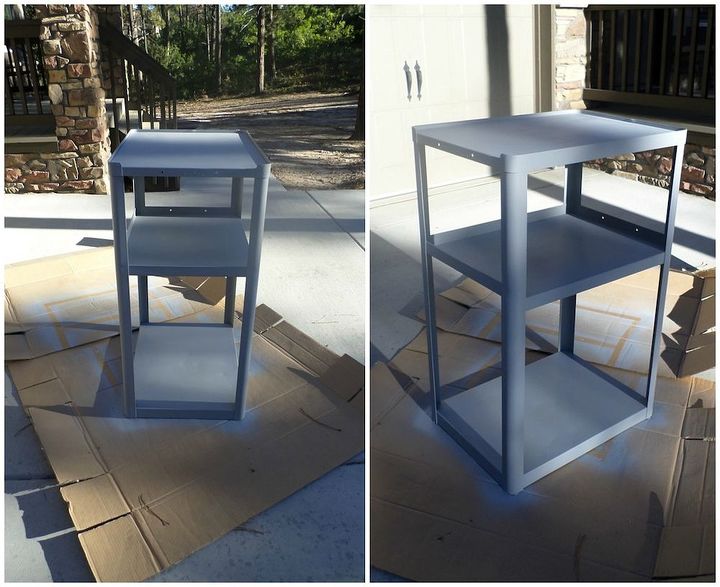 metal rolling cart makeover, painted furniture, I used Rustoleum anti rust primer for the cart