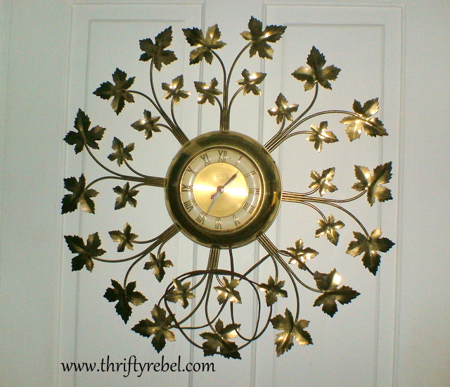 red hot vintage clock makeover, painted furniture, Clock Before