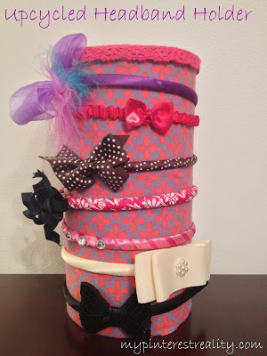 upcycled headband holder, crafts, organizing, repurposing upcycling, Display headbands outside and clips hairbands inside
