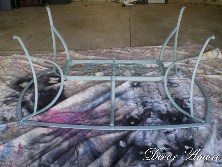 spraying new life into old patio furniture, painted furniture, Getting ready to spray
