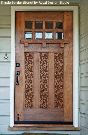 stenciling and pattern ideas for doors, doors, painted furniture, When adding a touch of pattern to an outside door just make sure to use exterior grade paint and finishes