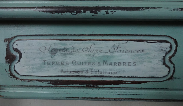 painted antique hutch, painted furniture, added a cute french graphic via Graphics Fairy to the bottom insert