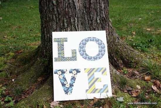 pottery barn inspired love canvas, crafts, seasonal holiday decor, Pottery Barn Inspired LOVE canvas
