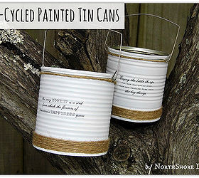up cycled painted tin cans, crafts, repurposing upcycling