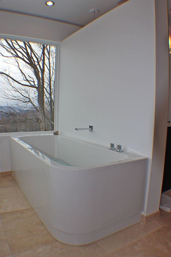 modern bathroom, bathroom ideas, home decor, Duravit Happy D tub Graff Faucets Jamie Dufour Dufour Design LLC Manchester Vt