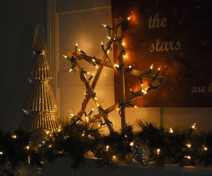 rustic sparkly mantel, crafts, seasonal holiday decor
