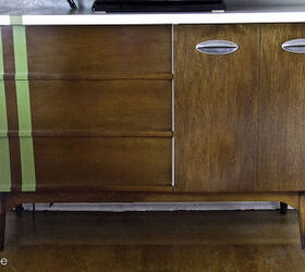 mid century console to tv stand, home decor, kitchen cabinets, painted furniture, repurposing upcycling, spit shined and painted to 50 s perfection