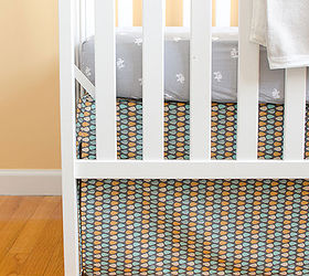 diy crib skirt, crafts, painted furniture, Super easy way to make a crib skirt for your baby s nursery