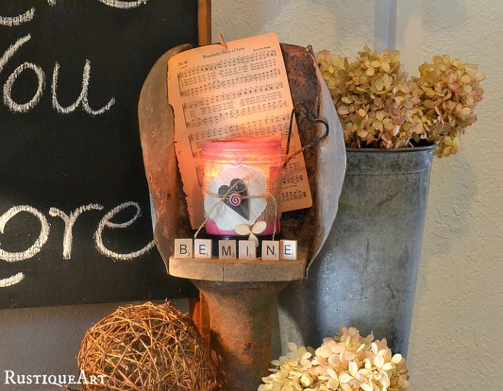 it s a rustic valentine welcome in our home, seasonal holiday d cor, valentines day ideas, Creamy neutrals of dried hydrangeas a touch of burlap aged sheet music