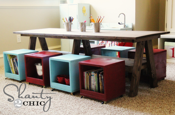 i built a kids table for my playroom, diy, how to, painted furniture, woodworking projects, Kids Play Table