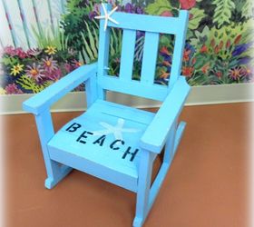 decorating your beach home with upcycled finds, home decor, repurposing upcycling, shabby chic, A beachy children s rocking chair