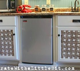 fab diy furniture stenciling ideas with royal design studio stencils, painted furniture, A woven basket stencil dresses up some plain white cabinet doors