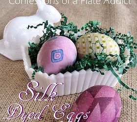 dye your easter eggs using old silk ties and scarves, crafts, easter decorations, seasonal holiday decor, Old silk ties lend their colors and patterns to eggs resulting in fun and different Easter eggs