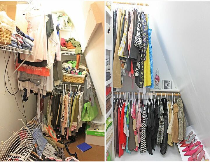 updating your closet, cleaning tips, closet, Before and After right side