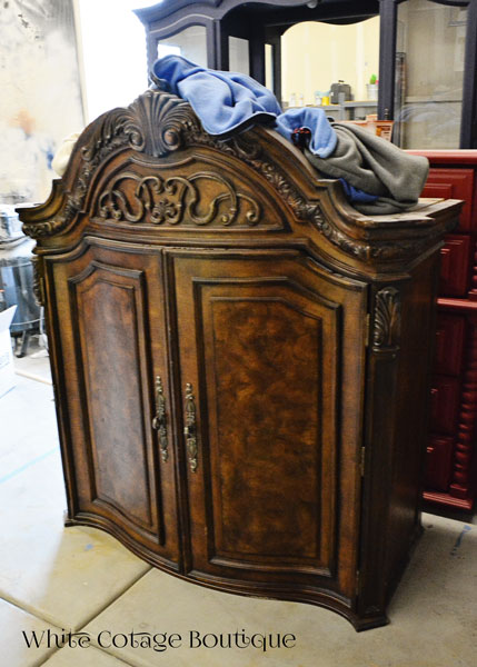 meet antoinette gray antiqued armoire, painted furniture