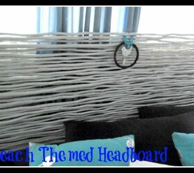 beach themed headboard made from re purposed garden reeds, bedroom ideas, crafts, home decor, wreaths, My new Beach themed Headboard