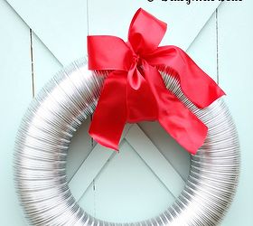 christmas wreath from a dryer vent, christmas decorations, crafts, repurposing upcycling, seasonal holiday decor, wreaths, Modern Christmas Wreath