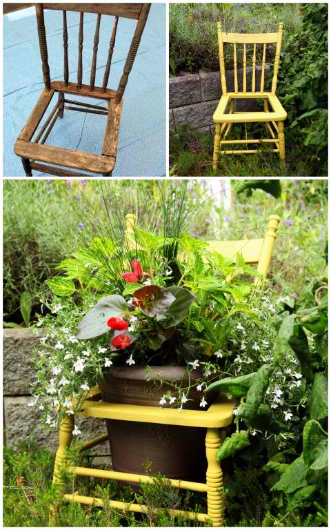 proyecto de jardinera para silla de exterior