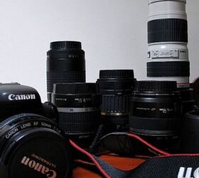 bonus room to studio, craft rooms, home decor, My collection of lenses and Canon Rebel T2i