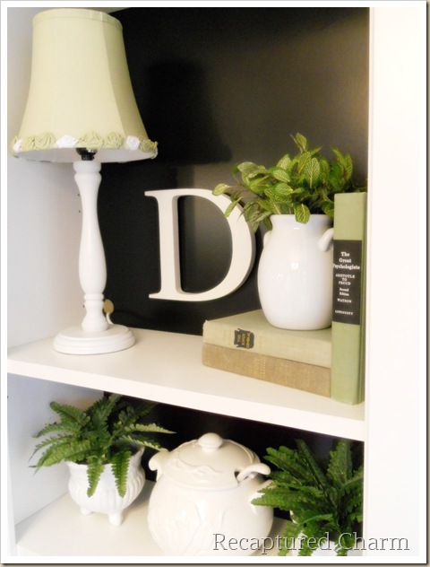 kitchen bookshelf, home decor, painted furniture, shelving ideas, White black and greenery