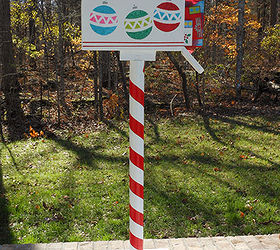 make an outdoor christmas mailbox decoration, outdoor living, porches, seasonal holiday decor, Optionally you can wrap the white PVC post with red duct tape to create a candy cane effect