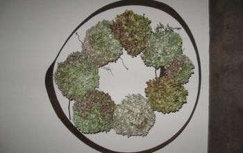 Dried hydrangea wreath for wall art