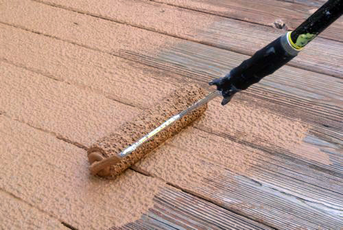 rust oleum deck restore d our deck, decks, diy, how to, Deck Restore is applied with a specialized honeycomb roller