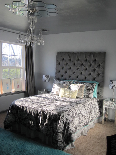 diy mirrored ceiling medallion, Completed room makeover by Bella Tucker Decorative Finishes