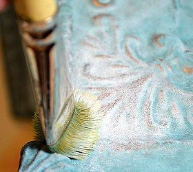 easy faux verdigris on thrift store planter, painting, repurposing upcycling