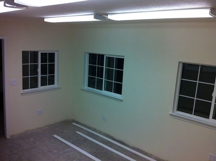 office built in hangar, texture paint window trim and electrical complete