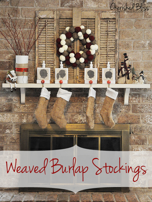 weaved burlap stockings, christmas decorations, crafts, seasonal holiday decor