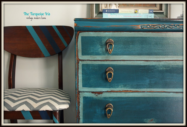 10 diy transformations, painted furniture, Teal Petite Dresser via The Turquoise Iris