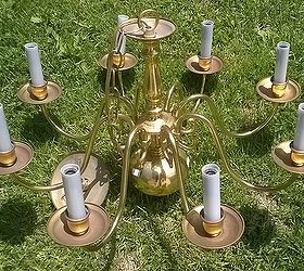 updated brass chandelier, crafts, lighting, repurposing upcycling