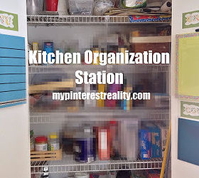 hidden kitchen organization station, closet, organizing