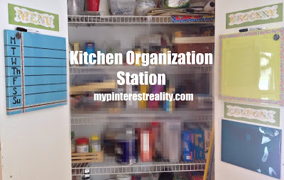 hidden kitchen organization station, closet, organizing