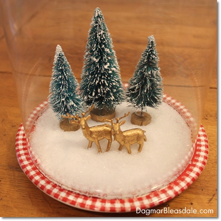 diy snow globe with epsom salt and bottle brush trees, crafts, seasonal holiday decor, DIY snow globe with Epsom salt and bottle brush trees