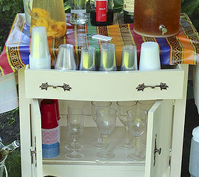 washstand turned beverage station, repurposing upcycling, We needed a place to house the beverages as a recent BBQ so I took this washstand and used it as a bar