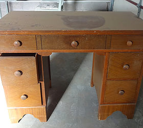 refinished small antique desk, painted furniture, Not very inspiring